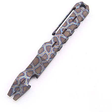 Hamans Titanium EDC-Hebeleisen mit Nagelabzieher, Flaschenöffner-Funktion mit Taschenclip, EDC-Werkzeug (mehrfarbig)