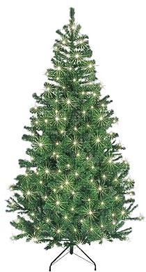 4ft/1.2m Pre-Lit Artificial Christmas Tree Alaskan Pine Green 230 Tips - 110 Warm White LEDs Metal Stand Xmas Home Decorations