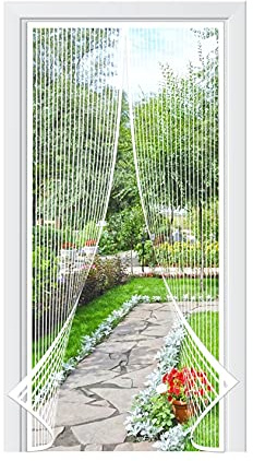 WEIZON Magnetic Screen Door 2021 Upgraded 105 x 200 cm Insect Protection Door No Gap Keep Bugs Out Lets Fresh Air in(White)