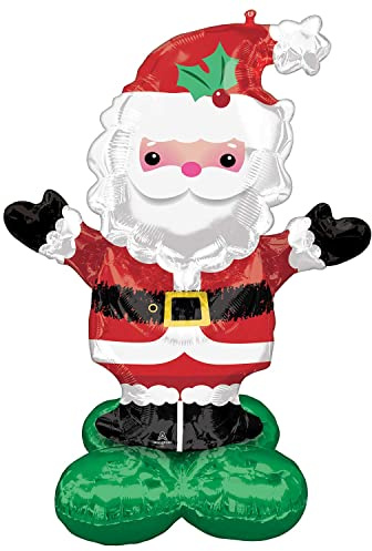 Amscan 4295211 - Folienballon Christmas Santa, 101 x 114 cm, AirLoonz Ballon, Weihnachten, Deko