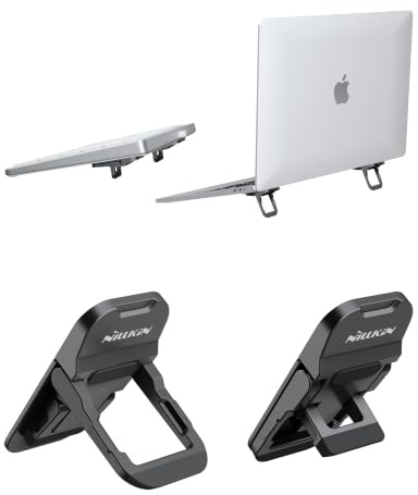 Nillkin 2 pièces Support Ordinateur Portable Angle Réglable, Pliant Invisible Support Ordinateur pour Clavier sans Fil, MacBook Pro/Air, Lenovo, 10-17 Tablet and Ordinateurs Portable, Noir