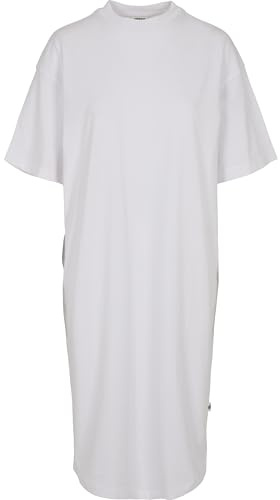 Urban Classics Damklänning i ekologisk bomull, överdimensionerad t-shirtklänning, damer ekologisk lång överdimensionerad teklänning finns i 2 färger, storlekar XS – 5XL, Vit, XL