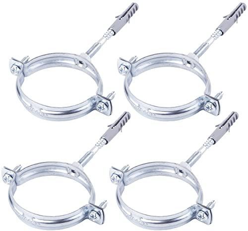 SKIR'CO Lot de 4 supports de tuyau pour tuyaux de 75 à 80 mm de diamètre, colliers de serrage, supports de tuyaux pour montage mural et plafond (4 pièces)