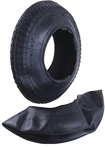 Pneus pour brouette BAUSTER® 4.80/4.00-8 Pneus 2PR 4PR pour brouette KABAT différents types, ensembles, équipement de brouette pour jardinage, construction, chariot (chambre à air + pneu)