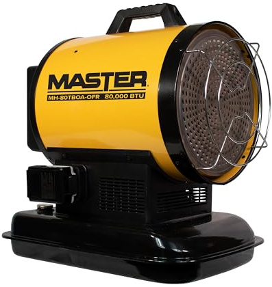 Master 80,000 BTU Kerosene/Diesel Radiant Heater, Portable Forced Air Heater for Indoor, Construction, Shop, Garage, Greenhouse