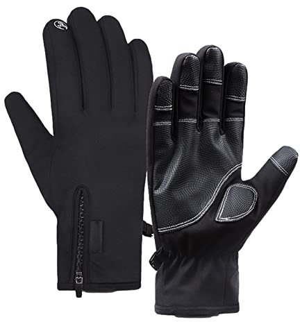 Moxeupon wasserdichte Handschuhe für Herren - Fahrrad-Ski-Thermohandschuhe | Warme Touchscreen-Handschuhe mit weichem Futter zum Laufen, Radfahren, Autofahren, Wandern