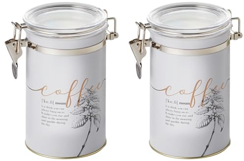 Cha Cult teemando® 2 X Dose Iva, 250 g Weißblech, rund, mit Aroma-Bügelverschluss matt, geprägt H 16,5 cm, Ø 10,3 cm = 2 Dosen