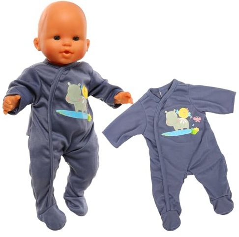 Miunana Sweet Baby Doll Clothes for 14 Inch 16 Inch 17 Inch 35-43 cm Born Baby Doll, New Doll Clothes Outfits Overalls 14-18 Inch (Slate Blue)