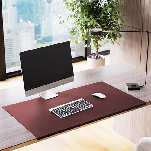 Benutzerdefinierte Größe Schreibtischunterlage, PU-Leder Tischunterlage Rutchfeste Schreibtisch Unterlagenmatte, Große Schreibunterlage Mauspad mit Kantenschutz für Büro Zuhause(60 * 40cm)
