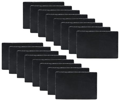 moorg Piatti Ardesia Naturale, Set da 16 Piatti Rettangolari, Piatto Ardesia da Portata Rettangolare 30x25 cm