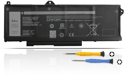 K KYUER 64Wh GRT01 Laptop Batteri för Dell Latitude 14 15 5421 5431 5521 5531 Precision 3470 3561 3571 3581 Mobile Workstation Alienware M17 R5 AMD Gaming Series 0P3TJ R05P0 05RGW VXD57 9JRV0 00P3TJ