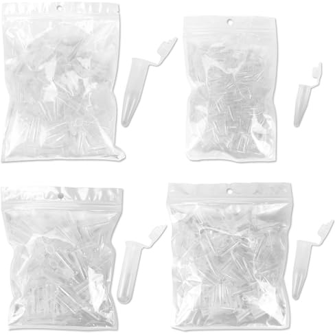 400 Pièces Tube à Centrifuger, 0.2ml,0.5ml,1.5ml,2ml Plastique Tube Microcentrifugeuse avec Capuchon et Graduation pour L'analyse D'échantillons en Laboratoire