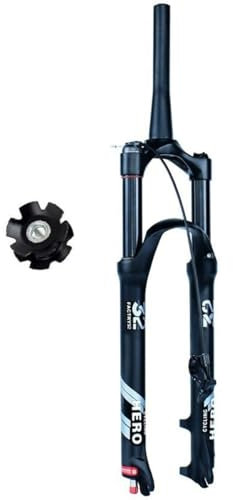 26 27,5 29 Zoll Fahrradfedergabel Konische Mountainbike-Vorderradgabel Luftdüsenventil 1-1/2 Zoll Schnellspanner 100 × 9 mm QR-Federweg 140 mm mit Dämpfung