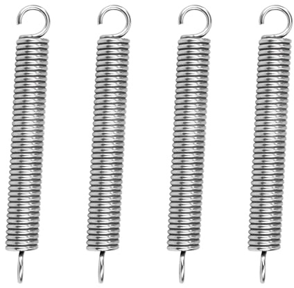GUNGY Zugfedern mit Haken Edelstahl Zugfeder Spannfeder 80mm Außendurchmesser 10mm Drahtdurchmesser 1,6 mm Hakenwinkel 90 Grad Maximale Zugkraft 7,9kg 1,6x10x80mm 4 Stück
