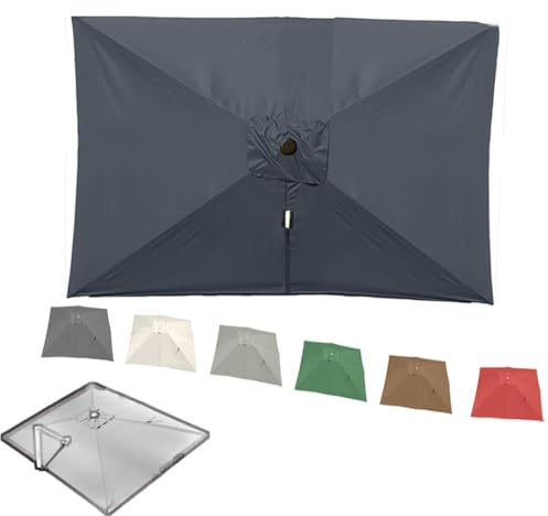 ZIUSFAC Quadrato Telo di Ricambio per Ombrellone A Sbalzo 2.5×2.5m 3×3 Ombrello di Ricambio Telo Protettivo UV Copertura di Ricambio per Ombrellone Decentrato(Gray,3x3m (9.8x9.8ft))