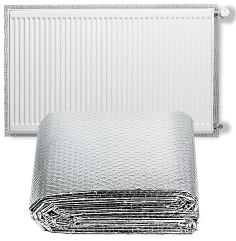 5m x 60cm Radiator Foil Reflector Pack - Includes wall attachments – Heat Reflective Radiator Foil – Use Behind Radiators
