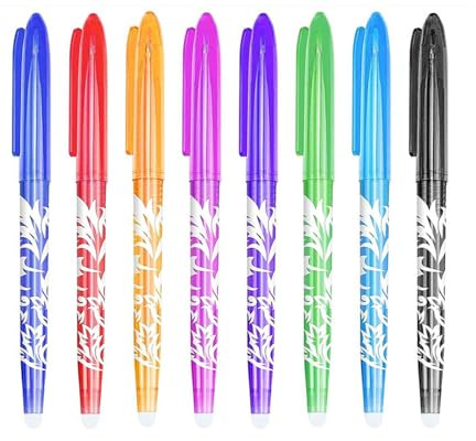 8 Stück Radierbarer Kugelschreiber,0.5 Mm Tintenroller Mit Radiergummi, | Radierbarer Tintenroller,Schnell Trocknende Tintenrolle Für Schulsachen Bürobedarf Studenten Notizbuch Planer Bullet Journal