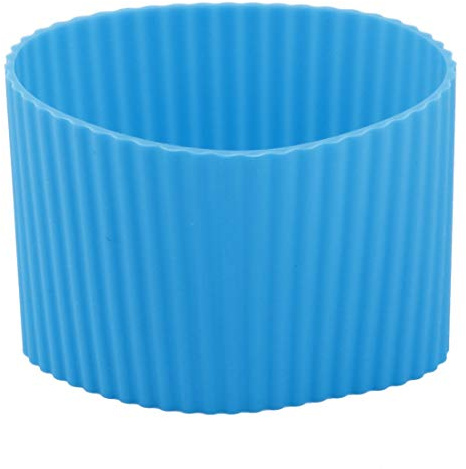 sourcingmap Silicone Nonslip Glass Bottle Mug Cup Sleeve Protector Cover Blue