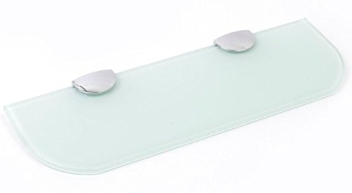 Glasablage mit abgerundeten Ecken, 3 Größen (300 mm, 400 mm, 500 mm) und 3 Farben (transparent, weiß, schwarz) für Badezimmer, Küche, Schlafzimmer, Glas, weiß, 300mm x 100mm