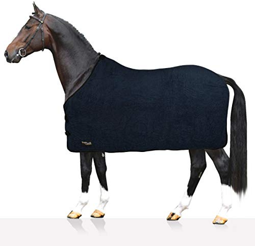 Tecno, Coperta in Spugna Cloth, di Ottima Fattura, Utile per Proteggere Il Cavallo dagli Sbalzi di Temperatura, dalla Pioggia e dagli Insetti, Blu 145 cm