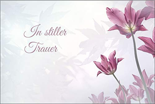 Merz Designkarten - 10 Stück Premium-Trauerkarten/Beileidskarten im Set mit 10 Umschlägen - Blumig, Klassisch, Multicolor - Anteilnahme, Gedenken, Mitgefühl