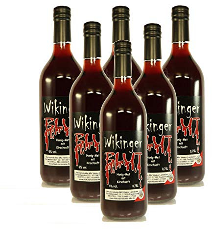 6 Flaschen Wikingerblut á 0,75l (6% vol.) Honigwein Honig Met