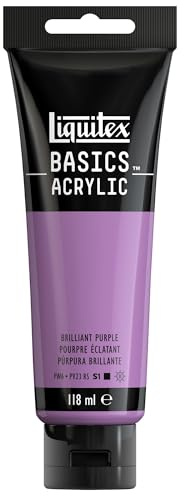 Liquitex 8870053 Basics Acrylfarbe Brillantlila – 118ml Tube, lichtecht, mittlere Viskosität, seidenglänzend, monopigmentiert, Archivqualität