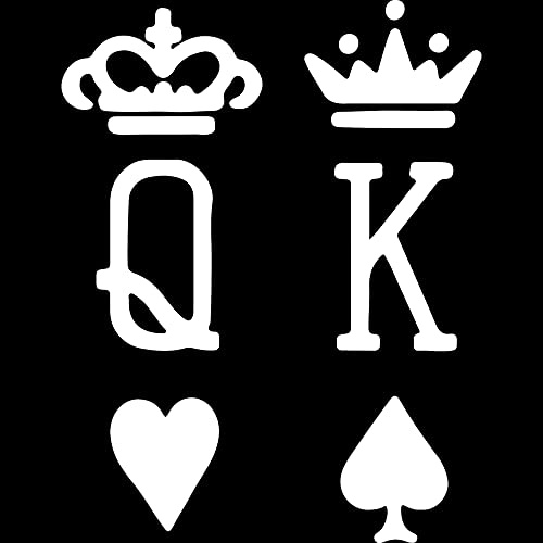 Transparent Decal Stickers of Tattoo Couple King and Queen Cards (White) Premium Waterproof Vinyl Decal Stickers for Laptop Phone Accessory Helmet Car Window Mug Tuber Cup Door ANDstic0h1421WH040522