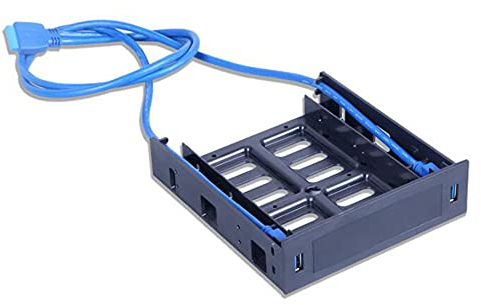 Hopbucan 2 x USB 3.0 Front Panel with 3.5 Device/HDD or 2.5 SSD/HDD 5.25 Floppy to Optical Drive Bay Mount