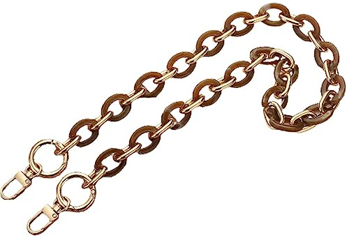 JISADER Acryl-Legierung Taschenkette Schultergurt Damen Geldbörse Herstellung Zubehör Trendige leichte Schultergurt Ersatz-Handtaschenkette für Reisen, Braun 60cm