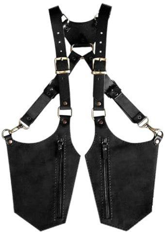 ASEELO Sac antivol à double épaule sous bras/Sac à bandoulière réglable avec poche pour portefeuille et argent/Gilet de sport à double poche pour téléphone et porte-monnaie
