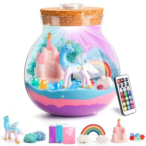 BellaAchtung Einhorn Terrarium Set für Mädchen - DIY-Einhorn-Spielzeug für Kinder 4-12 Jahre - Geburtstagsgeschenk