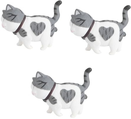 ifundom 3stücke Katzenfigur Aus Vinyl Kreative Deko Für Katzenliebhaber Niedliche Laufkatze Als Tischdeko Für Wohnzimmer Schlafzimmer Für Freunde Und Familie
