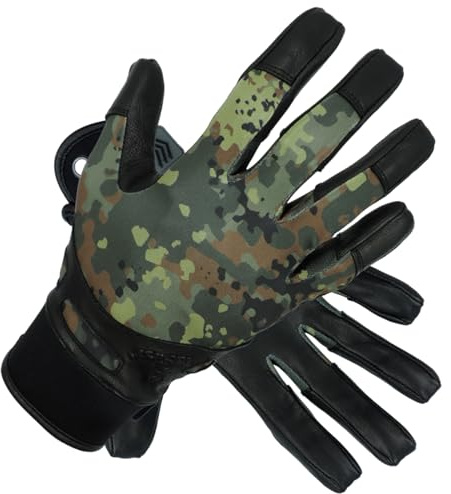 TacFirst Flecktarn Bundeswehr Handschuhe H003 Finder Taktische tarn Einsatzhandschuhe elastisch Jagen Angeln