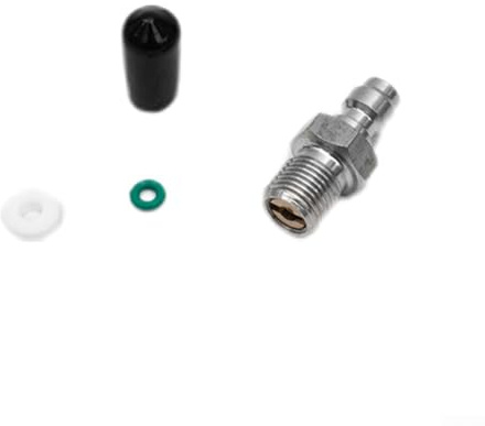8 mm männlicher Edelstahl-Füllnippel, komplettes Set mit O-Ring und Staubkappe (1/8 BSPP)