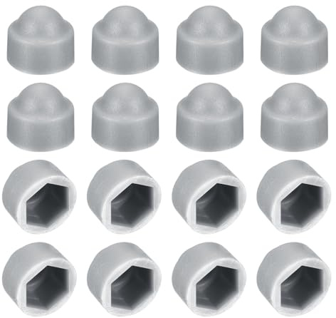 QUARKZMAN 50 piezas de Tuerca Hexagonal, Tapa de Protección de Tuerca de Plástico Gris M5 para Tornillos Hexagonales, Pernos