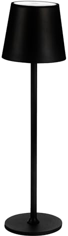 Idena 50123 - Lampada da tavolo LED touch, lampada ricaricabile per esterni e interni, lampada da tavolo regolabile in altezza in nero