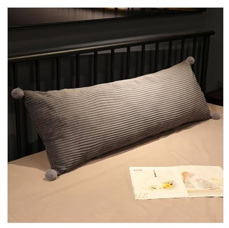 ANWEALTH Rückenkissen Lesekissen für Bett Sofa langes rechteckiges Rückenstützkissen Couchkissen großes Keilrückenkissen zur Lendenwirbelpositionierung Lesekissen (dunkelgrau 85 x 40 cm)