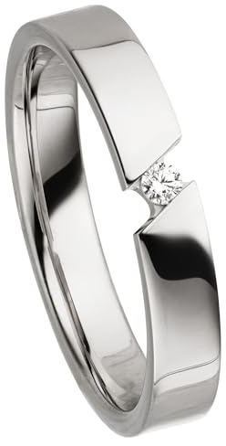 Kolibri Rings Damenring Zirkonia Stein Spannringoptik Sterling Silber 925 Ehering Verlobungsring Partnerring Freundschaftsring Ring - Gratis Gravur und Etui