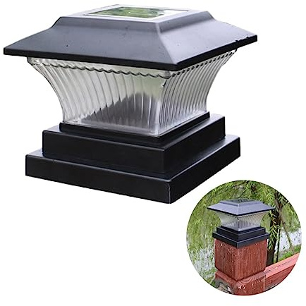jojofuny Lampada Solare da Giardino Nero in Abs per Pali in Legno e Recinzioni, Alta Luminosità per Decorazione Esterna e Illuminazione del Giardino