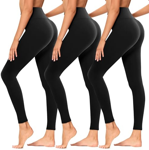 TNNZEET leggings med hög midja för kvinnor, elastiska leggings, mjuka sportbyxor för sport, gym