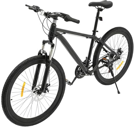 SYNCMH Mountainbike 26 Zoll Jungen, 21-Speed High-Carbon Steel Frame mit Gabelfederung und Dual Disc Brakes, MTB für Herren Mädchen Schwarz