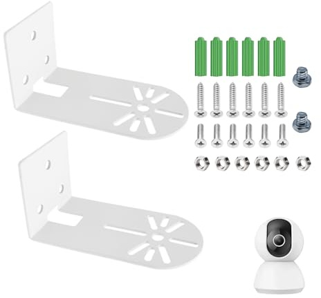 2 soportes de pared de metal para cámara de seguridad, compatible con cámaras de bala, domo y PTZ, soporte interior para cámara de seguridad, inoxidable, estable, ajustable, fácil montaje