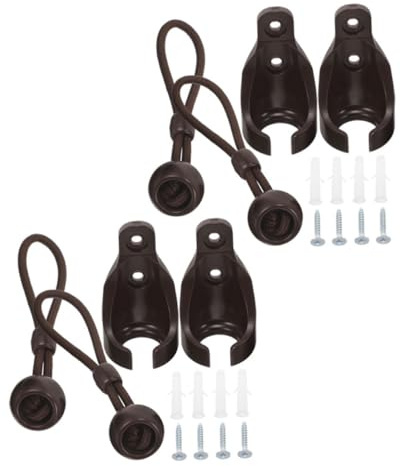 TOPPERFUN 4pièces Supports De Tringle à Rideau Tendeur Élastique avec De Réception Quincaillerie pour Store Enrouleur Attache Cordon Accessoire De Fixation