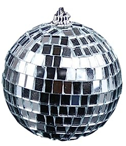 Palla Discoteca Specchio 10cm Sospesa, Argento, 1 Pezzo | Vetro Esterno in Polipropilene, Riflessione Luminosa, per Disco e Locali Notturni
