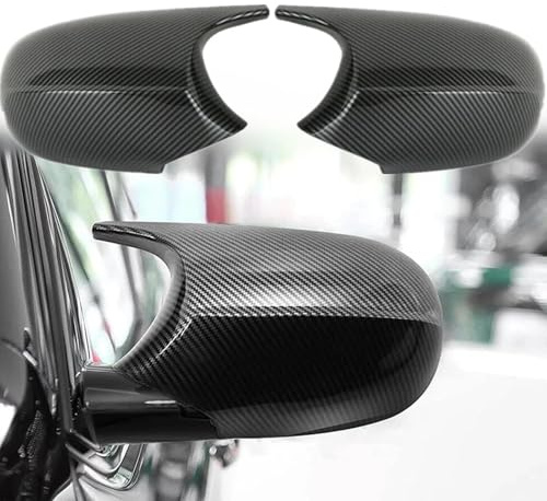 1 Paar Carbon Pattern Spiegelkappen Auto Rückspiegel Kappe Rückspiegelgehäuse für BMW 1 3 Series E87 E81 E82 E90 E91 E92 E93 LCI 2008-2015