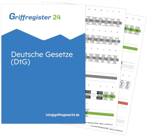 Griffregister24 - Deutsche Gesetze (108 Aufkleber): BGB, HBG, etc. (vertikales Schriftbild, ohne Folien)