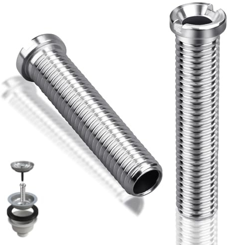 SWTYExt 2 Pieces Hollow Screw Sink M12x40 mm Sink Waste Screw Stainless Steel Kitchen Drain Screw 40 mm for Ceramic Kitchen Sinks and Basins