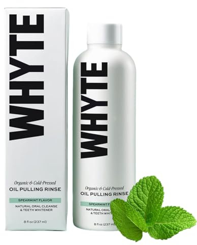 Whyte Spearmint Ölspülung mit kaltgepresstem Bio-Kokosöl – für gesundes Zahnfleisch und frischen Atem – 237 ml (1pc)