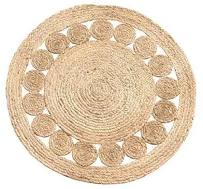 MOHUIED Alfombras Retro Tejidas a Mano for Sala de Estar, Dormitorio, Redondas, de ratán, de Hierba, for Mesa de Centro, decoración del hogar para Entrada, Puerta y Pasillo(Brown3,100cm)